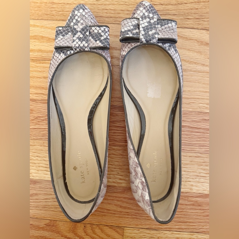 Kate Spade Snakeskin Flats, Size 7.5